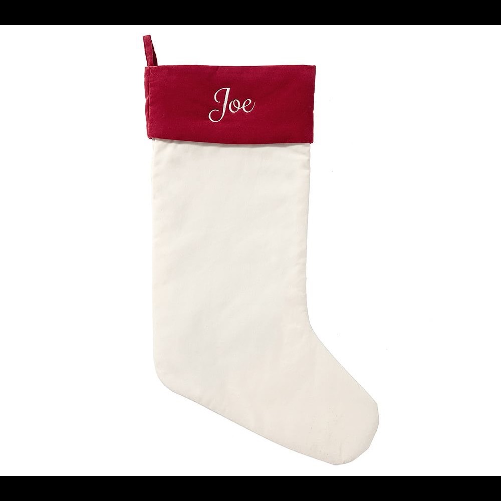 “Mom/Dad” Embroidered Pottery Barn Velvet Christmas Stockings *NEW*
